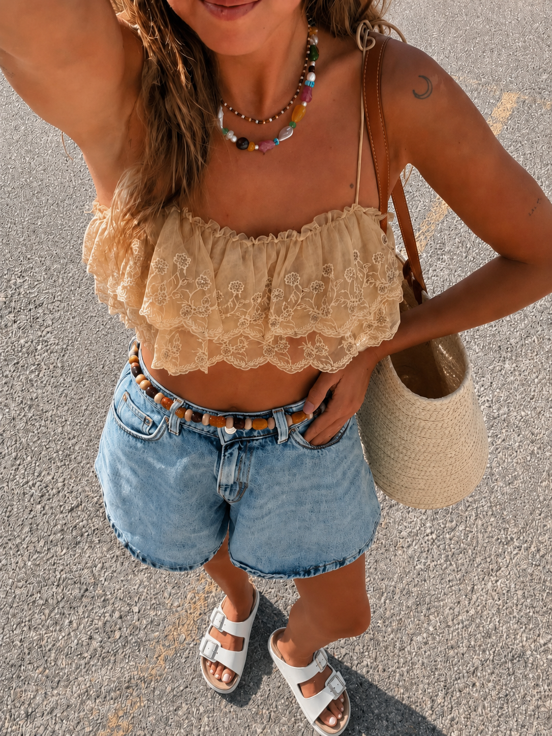Maibulun Suede Sandal - Cream